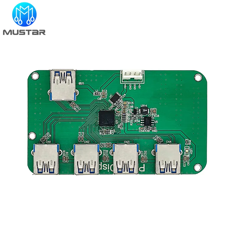 Mu Star Custom Printed Circuit Board 4 Layer PCB Board FR4 4oz Copper Thickness HASL Green Solder Masker PCB Assembly PCBA Servi