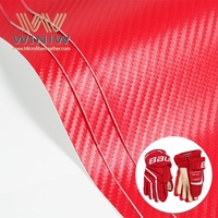 Gants en cuir microfibre avec motif en fibre de carbone Matériau polyvalent pour chaussures de hockey Sacs Vêtements Golf