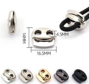 Hebilla de ajuste de doble cabezal de aleación de zinc sin níquel con técnica de chapado, tipo nariz de cerdo, para cuerda elástica, venta al por mayor - Product Image 4