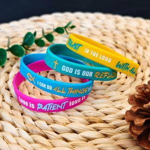 Bracelets en silicone personnalisés avec logo sur le thème de la Bible, inspirés des croyances religieuses, fournitures pour événements et fêtes, décoratifs, promotionnels, en caoutchouc - Product Image 3
