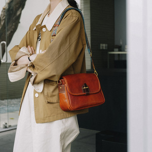 Women's Genuine Leather <b>Mini</b> Square <b>Bag</b> Brown Coffee <b>Black</b> Cover Type Portable Everyday Outfits Summer 2023 - Product Image 3