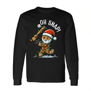 Oh Snap Gingerbreadman Christmas Baseball T-shirt à manches longues - Product Image 2