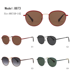 Gafas de Sol de Metal Ovaladas con Logotipo Personalizado, Montura Completa, Protección UV400, Unisex, Retro, Casual, para Adultos - Product Image 3