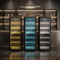 Réfrigérateur professionnel à 3 portes pour boissons, avec refroidissement par air, pour bar commercial, vitrine réfrigérée pour vin