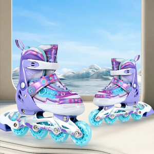 Patins à roulettes pour enfants, réglables, roues lumineuses, antidérapants - Product Image 1