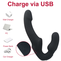 Vibrador Dildo Strapless de 10 Velocidades, Doble Vibración, Estimulador de Punto G, Juguetes Sexuales para Mujeres, Parejas, Masajeador Anal y de Próstata
