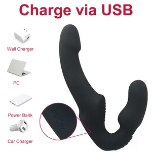 Vibratore Dildo Strapless a 10 Velocità, Doppio Vibratore per Punto G, Giocattoli Sessuali per Donne e Coppie, Massaggiatore Anale e Prostatico - Product Image 6