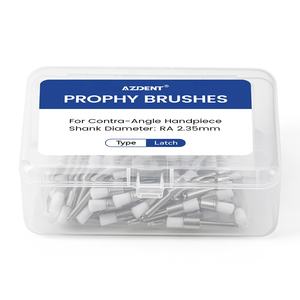 Produk Gigi Sekali Pakai 100pcs/kotak Sikat Poles Kepala Datar Bulu Keras Putih - Product Image 2