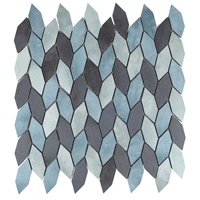 Mosaïque de pierres naturelles en forme de feuille de hêtre pour salle de bain, cuisine, restaurant, mur, impression jet d'encre