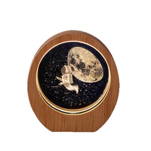 Mini Lámpara LED Personalizada con Forma <span class=keywords><strong>de</strong></span> Planeta, Cristal Luminoso Grabado en 3D, Base <span class=keywords><strong>de</strong></span> Madera, Alimentación USB, Regalo <span class=keywords><strong>de</strong></span> Cumpleaños, Decoración para el Hogar, Adorno <span class=keywords><strong>de</strong></span> Mesa - Product Image 5