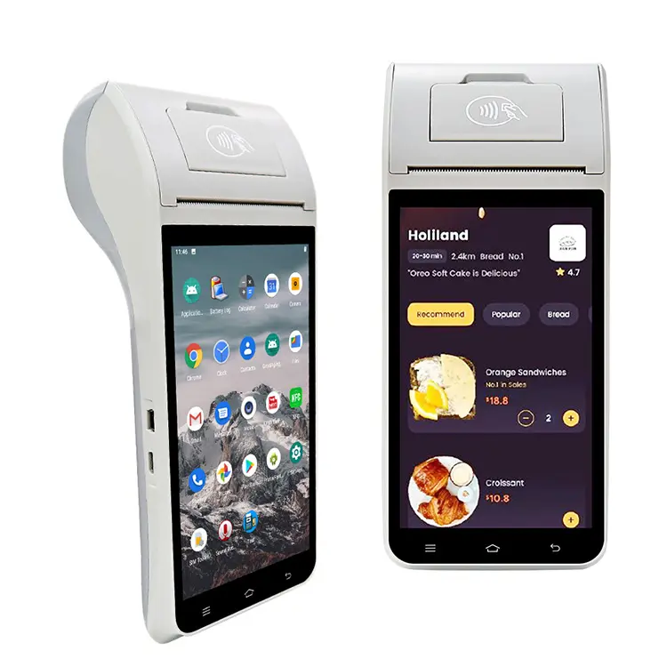 2022 NEU 1D/2D-Barcodeleser Drahtloses Android-Handheld-Pos-Terminal Z91 für den Online-Druck von Tickets