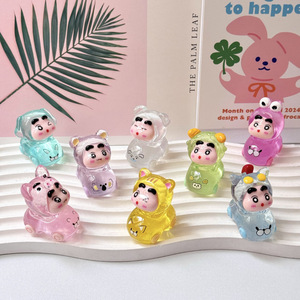 ชินจังสีแดงสดใส ตุ๊กตาสัตว์โปร่งแสงในถุงสุ่ม DIY เครื่องประดับพวงกุญแจ การ์ตูน ของตกแต่งโต๊ะทำงาน - Product Image 2