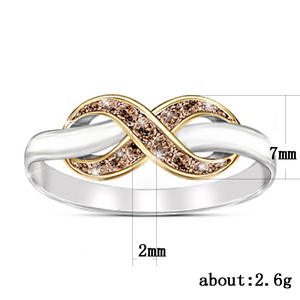 Anillo H100 Infinite Eternity de Plata 925 con Cristal Redondo en Canal, Anillo Fino Unisex para Boda - Product Image 4