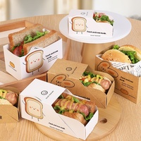 Caja de Cartón para Almuerzo de Celebridades de Internet, Bolsa para Llevar Hamburguesas y Tostadas, Empaque para Sándwiches y Alimentos