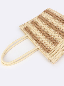 Nouveau sac de plage grande capacité tissé avec fermeture éclair, tendance, décontracté, polyvalent, simple, pour femme, à deux anses, Tanjing - Product Image 2