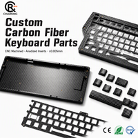 Carcasa de Teclado de Fibra de Carbono 3K Twill, Fresada por CNC, Ligera, para Kit de Teclado Mecánico Avanzado DIY