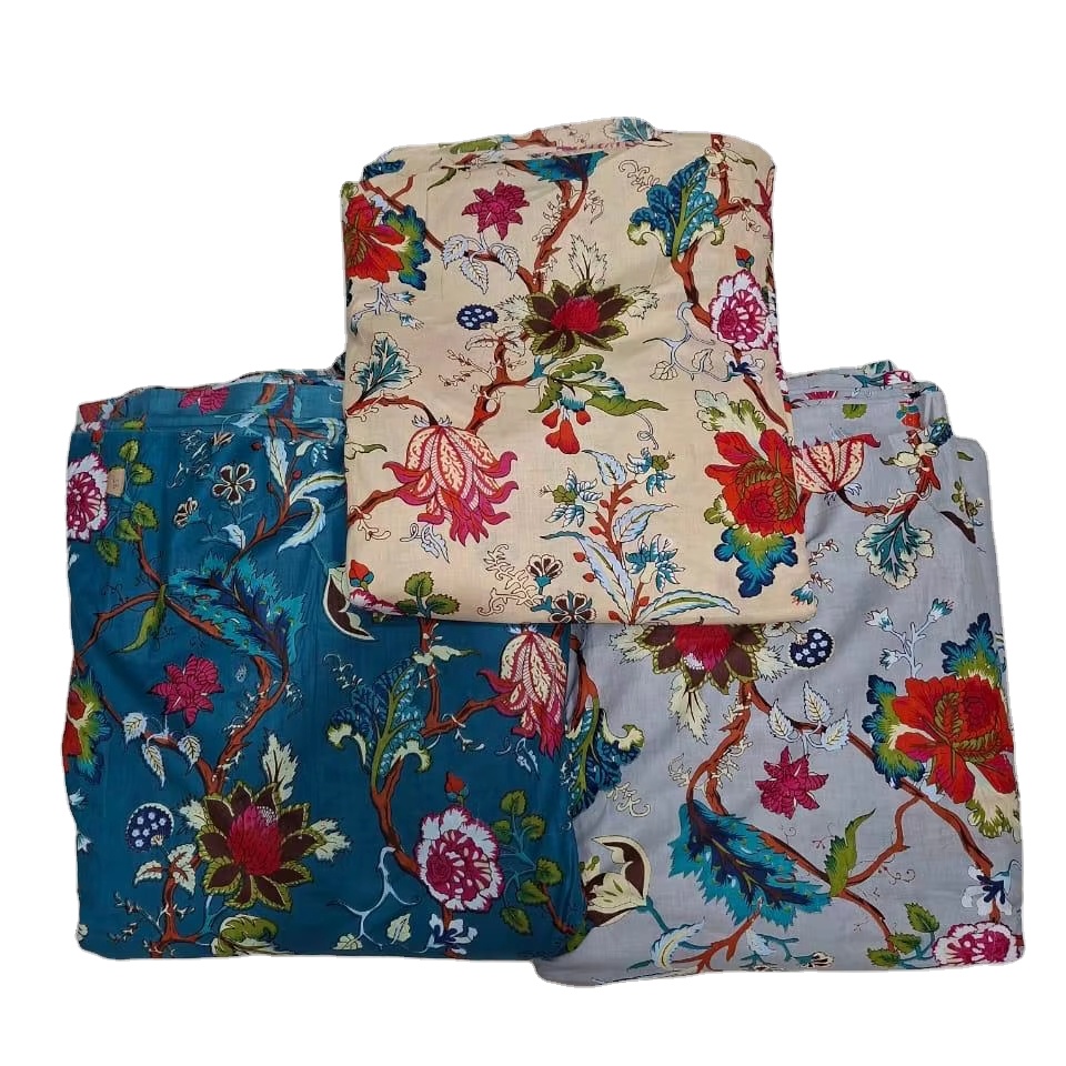 100% Cotton Fabric Girls Boys Toy Dress Making Raw Material Wholesale Price Multicolour Animal Washed Lightweight Suit Bag