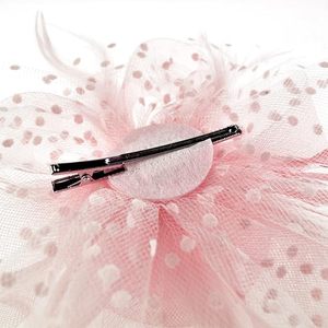Custom 25 Colors <strong>Fascinators</strong> Hat Flower Mesh Ribbons Feathers on a <strong>Headband</strong> and a Clip Tea Party Headwear for Girls and Women - Product Image 3