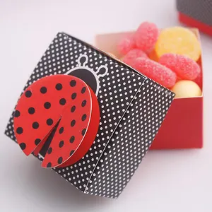 Factory Wholesale European Creative Ladybug Candy Carton Full Moon Baby Birthday Gift Animal Cartoon Packaging Box Holiday