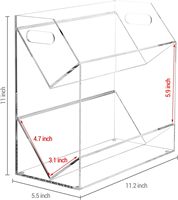 Support de cassette audio en acrylique transparent personnalisé à 2 niveaux, style rétro, avec poignées découpées pour rangement et présentation