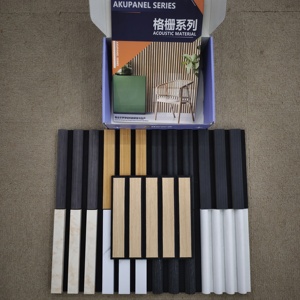 音響パネル音響ストリップポリエステル木材サウンドディフューザー天井音響パネル - Product Image 3