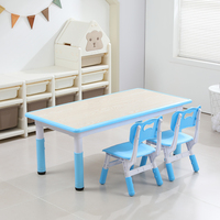 Meubles de garderie pour enfantsEnsemble de table et chaises Bureau d'étude de dessin de peinture pour enfants à hauteur réglable avec siège Chaise de table pour tout-petits