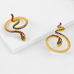 Regolabile anello del serpente zirconia anello colorato uomini serpentina aperta squilla i monili segni di potere di stile turco - Product Image 3