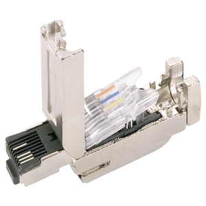 Штепсельный разъем <span class=keywords><strong>RJ45</strong></span> без инструментов, Разъем Cat5/Cat5E/Cat6A Ethernet, металлический корпус, прямой штекер, 4/8 штифты IEC - Product Image 3