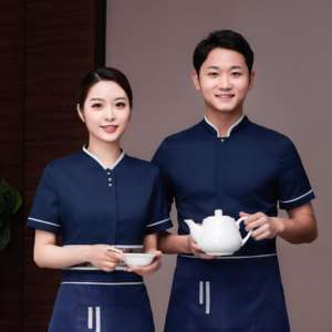 Personnalisé Restaurant Hôtel Hot Pot Serveur Vêtements De Travail Femme À Manches Courtes Restauration Hôtel Restaurant Banquet Uniforme - Product Image 3