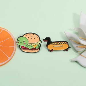 Mignon Hotdog Chien Émail Pin Dessin Animé Teckel Saucisse Broche Revers Badge Animal Nourriture Bijoux Cadeau pour <span class=keywords><strong>Amis</strong></span> En Gros - Product Image 2