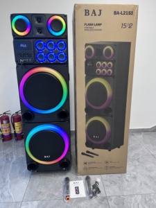 ลำโพงบลูทูธแบบแบฟเฟิลพร้อมไมโครโฟนไร้สาย ลำโพงคู่ขนาด 15 นิ้ว 100 วัตต์ ลำโพงคาราโอเกะขนาดใหญ่ - Product Image 6