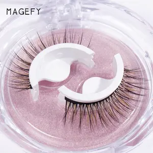 MAGEFY wholesale custom no glue needed faux mink lashes reusable self-adhesive eyelashes with packaging
