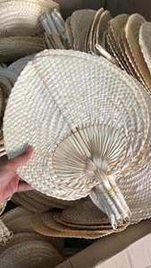 Party <b>Wedding</b> Favor <b>Gifts</b> Handmade Palm Leaf Bamboo Handheld Fan Natural Bamboo Fans Palm Leaf Hand Fans - Product Image 3