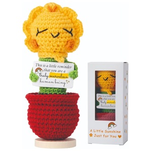 Muñeco de Girasol Tejido a Crochet, Diseño Dulce y Fresco de Dibujos Animados, Conmemorativo, Inspirador, Antiestrés, para Abrazar - Product Image 1