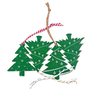 Décor de pendentif d'arbre de Noël en feutre de couleur verte de conception populaire - Product Image 1