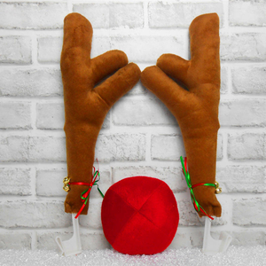 Decoración de Reno, asta de alce, coche, vehículo, cuerno de <span class=keywords><strong>nariz</strong></span>, conjunto de decoración de disfraces, <span class=keywords><strong>Rudolph</strong></span>, Navidad, astas de Reno, adornos de <span class=keywords><strong>nariz</strong></span> <span class=keywords><strong>roja</strong></span> - Product Image 3