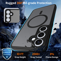 Coque de Téléphone Magnétique Translucide Antichoc avec Protection d'Objectif pour Samsung S24 Plus et Compatible S25 S26