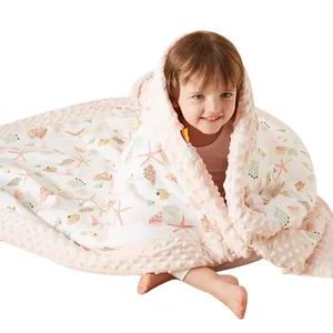 Fornitore della cina coperta per bambini Super morbida coperta di visone a doppio strato coperte morbide a pois Minky