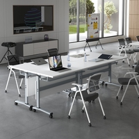 Tables de formation pliantes modernes, mobiles, réglables et empilables pour bureaux, avec assemblage facile