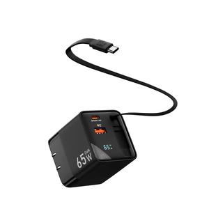 Cargador Rápido OMNI GaN PD65W con Enchufe Plegable para Viajes Fáciles, Adaptador <span class=keywords><strong>USB</strong></span> ABS con Cable de Carga Retráctil Integrado - Product Image 2