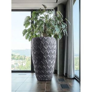 Macetas Grandes <span class=keywords><strong>de</strong></span> Fibra <span class=keywords><strong>de</strong></span> Vidrio para Interiores y Exteriores, Diseño Simple con Patrón <span class=keywords><strong>de</strong></span> Hojas, Macetas Grandes <span class=keywords><strong>de</strong></span> Magnesio para Decoración <span class=keywords><strong>de</strong></span> Jardines <span class=keywords><strong>de</strong></span> Hoteles - Product Image 1