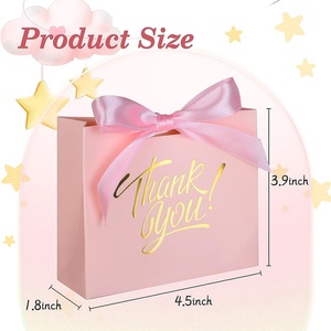 Customize Logo Fancy Gold Foil Printing Gift Packaging Paper <b>Bag</b> With Elegant Bow Ribbon - Product Image 2