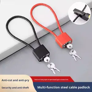Cadenas antivol en fil d'acier pour vélo électrique, casque, panier de voiture et porte - Product Image 2