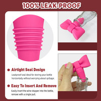 Ensemble de bouchons de bouteille de vin en silicone réutilisables avec design en forme d'arc, anti-fuite pour les bouteilles de champagne, bouchons de conservation du vin, bouchon de protection