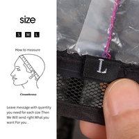 Filets à cheveux en plastique noir S M L, bonnets de perruque en maille extensible avec sangles réglables pour la fabrication de perruques