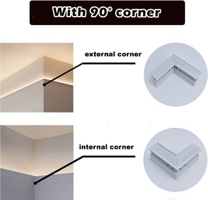 SDW-BD1 Invisible Taille En Aluminium Profil Top Coin Vers Le Haut Mur Lavage Lumière Linéaire Caché Plâtre Plafond Led Bande Lumières - Product Image 3