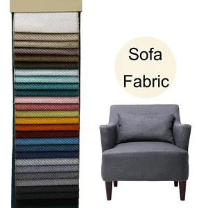 Professional Supplier 100 Polyester Linen Dyed Plain Upholstery Fabrics For Sofas And Furniture