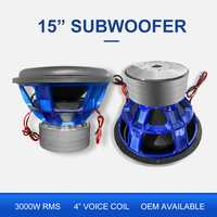 Supplier Pabrik Magnet Daya Besar 400OZ RMS 3000w Subwoofer Mobil Bass Woofer Dual 2ohm 15inch Subwoofer Mobil Dengan Magnet Quad