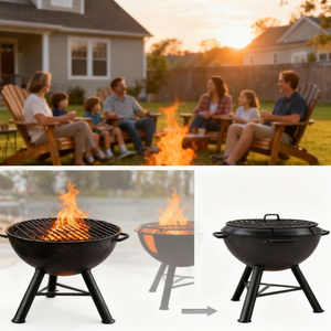 Brasero de Hierro Resistente a la Intemperie para EE. UU. y la UE, Tazón de Hierro Fundido de Alta Resistencia con Pantalla Antichispas para Patio Trasero al Aire Libre - Product Image 6