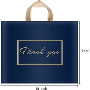 Bolsa de Plástico para Compras con Asa, Azul, 16x18 Pulgadas, para Uso Comercial y Minorista, Paquete de 60 Bolsas OPP - Product Image 3